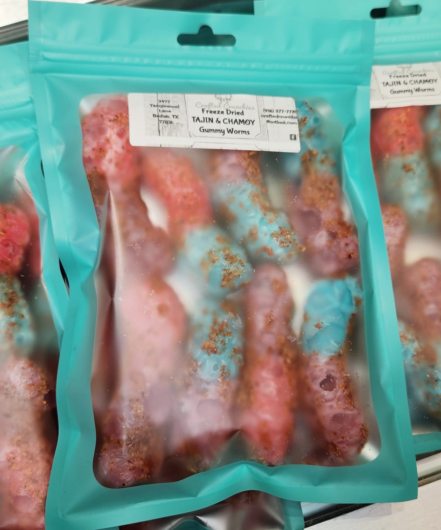 Freeze Dried TAJIN & CHAMOY Gummy Worms- 5x7 STANDARD Size